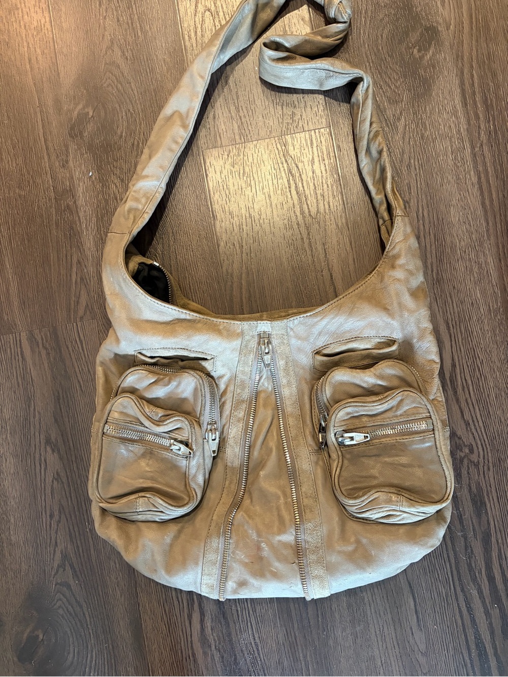 Alexander Wang Donna leather hobo shoulder zip bag - Grey